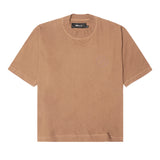 "CROP CIRCLES" MOCK NECK TEE IN APRICOT