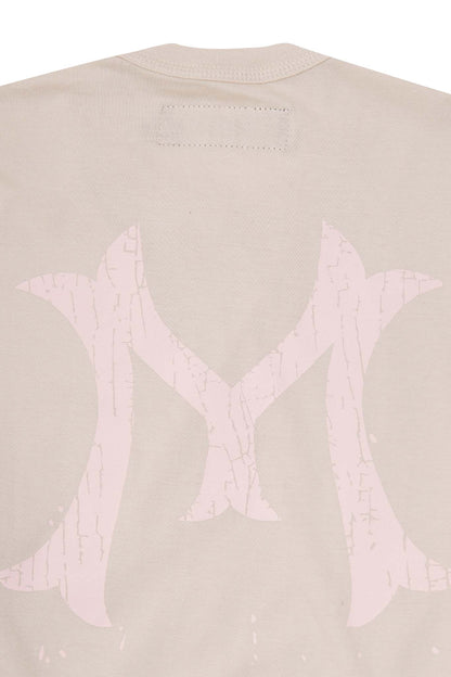 "HITTER" V3 MILITIA MOCK NECK LITE TEE IN PALE ROSE