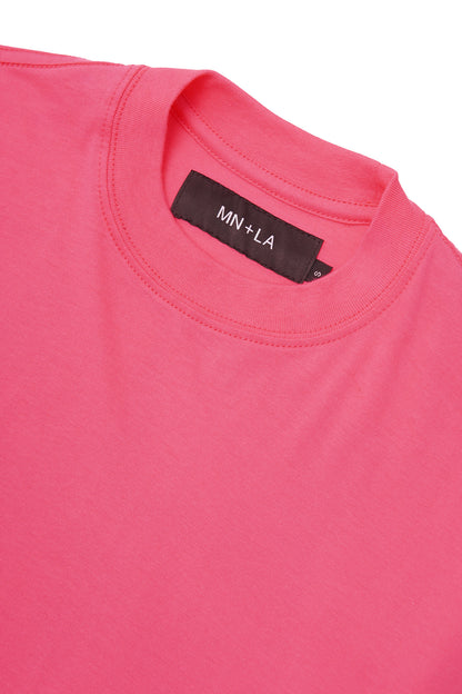 "OUTDOOR EXPLORATION" MULTI LOGO TEE IN STATIC PINK