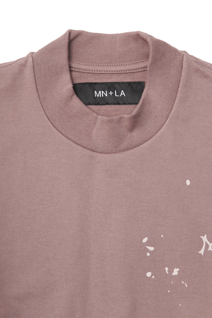 "HITTER" FRENCH TERRY MOCK NECK V2 TEE IN MAUVE