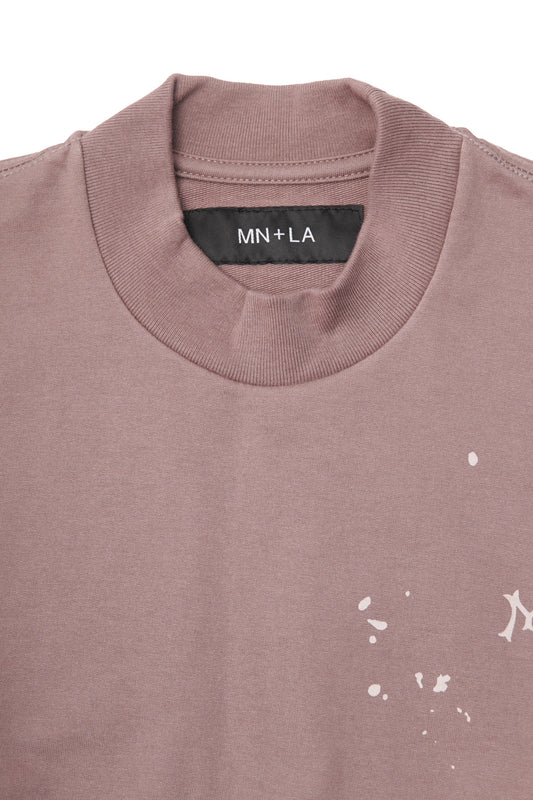 "HITTER" FRENCH TERRY MOCK NECK V2 TEE IN MAUVE