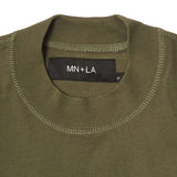 "CROP CIRCLES" MOCK NECK TEE IN OLIVE