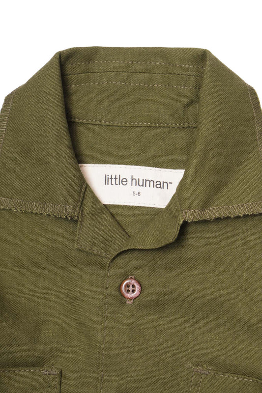 LITTLE HUMAN™ 4 POCKET CUBAN SHIRT IN OLIVE