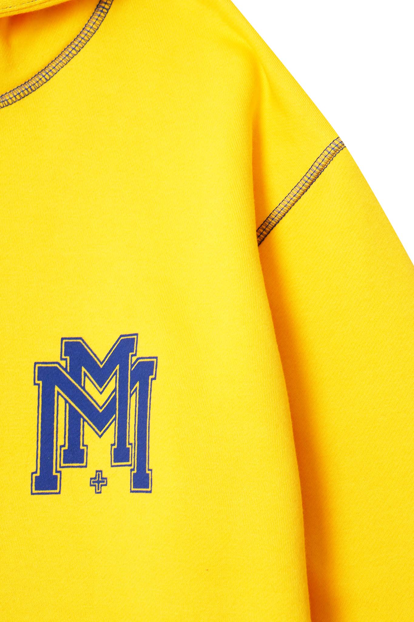 "M'$ UNIVERSITY V2" CUTOFF HOODIE IN CANARY YELLOW