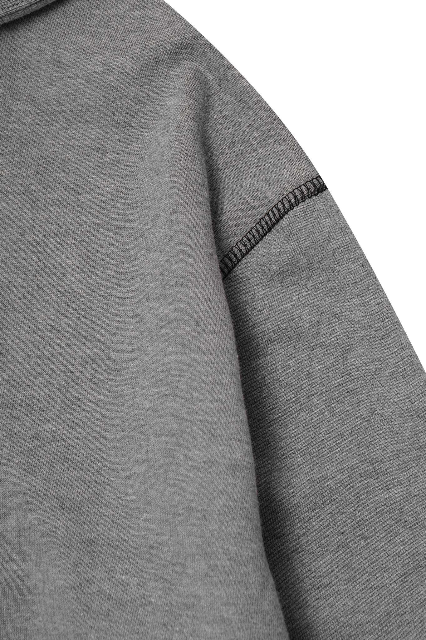 CUTOFF HOODIE IN HEATHER GREY
