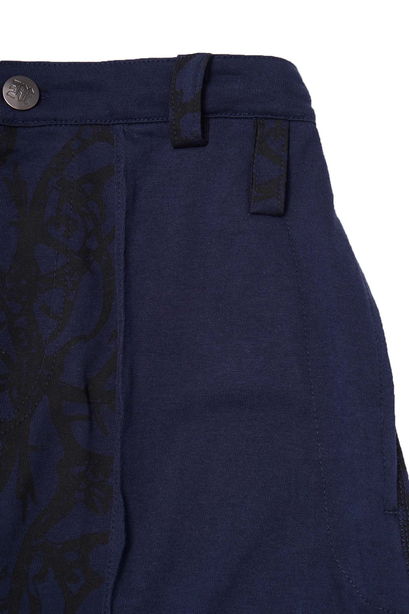 "VINES AND THORNS" OVERPOCKET PHAT PANTS IN NAVY