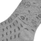 "PEACE PAISLEY" BANDANA SOCK IN STONE GREY
