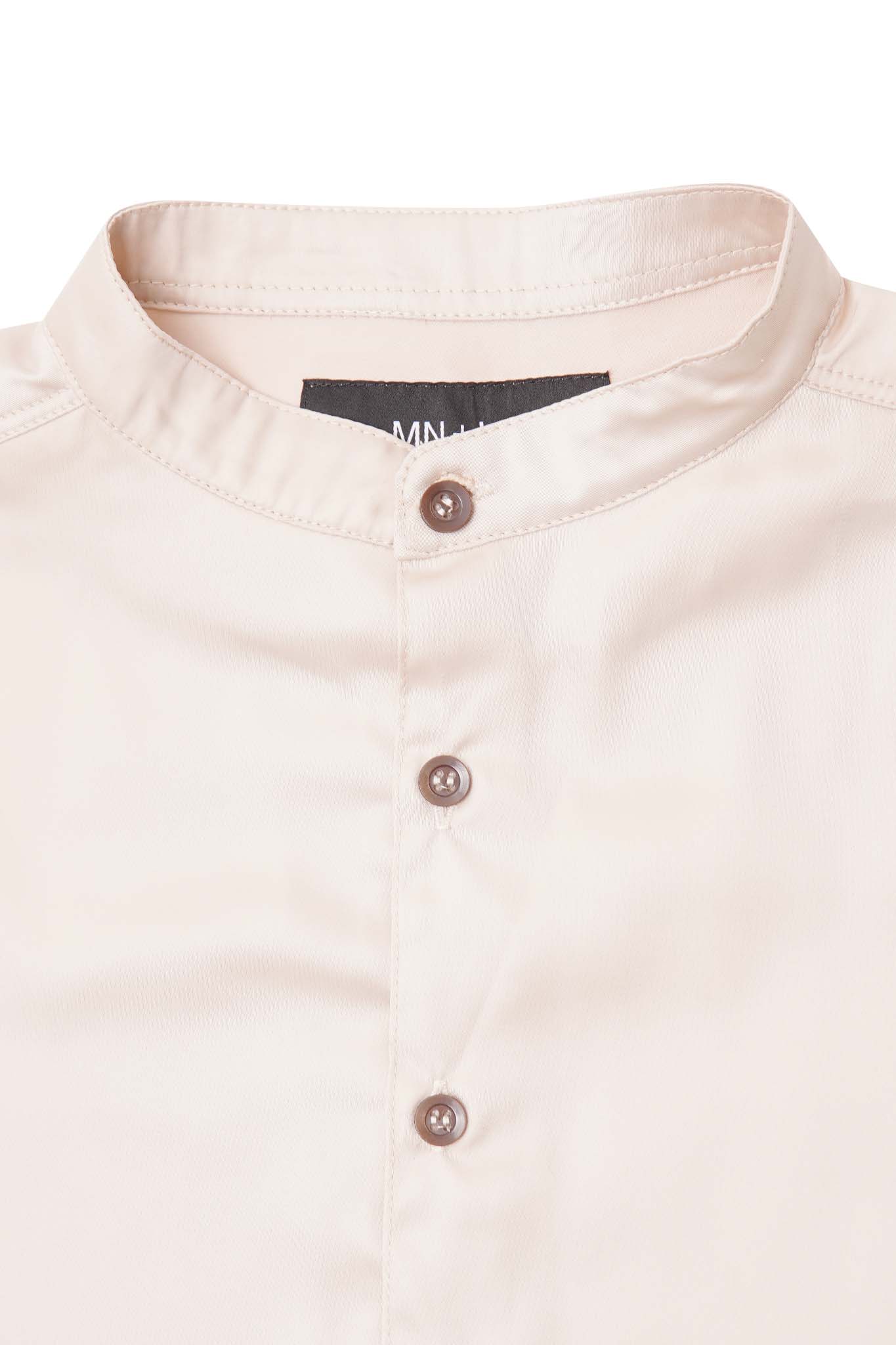 MANDARIN S/S SHIRT IN FOSSIL