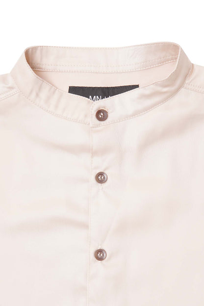 MANDARIN S/S SHIRT IN FOSSIL