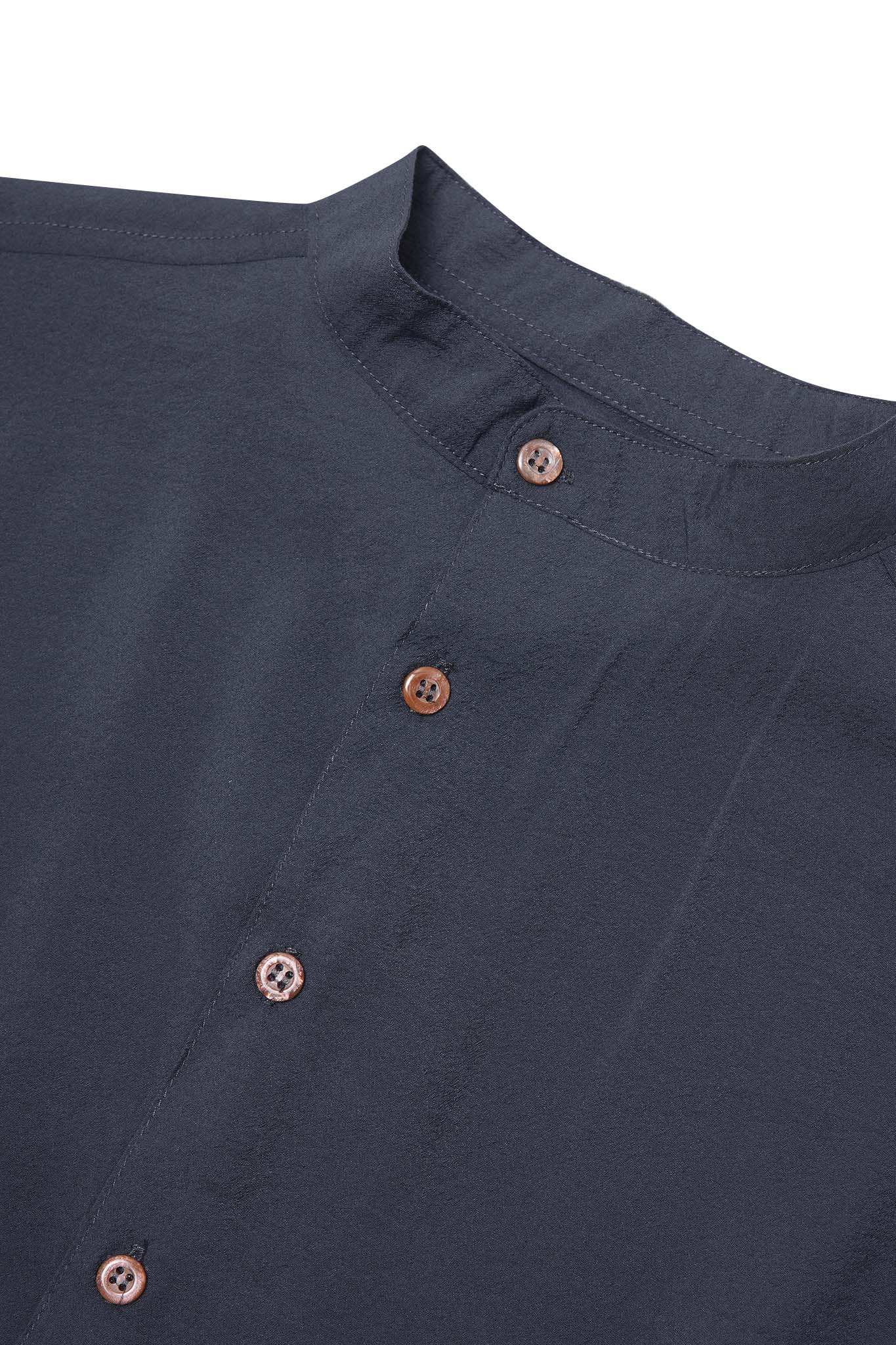 MANDARIN S/S SHIRT IN SLATE