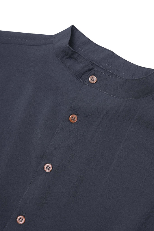 MANDARIN S/S SHIRT IN SLATE