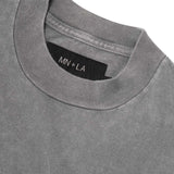 "LEAVE ME ALONE" TEE IN STONE/DARK TEAL