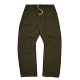 ROGUE SPLIT WIDE PANTS IN OLIVE STRIPED PIQUE