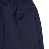 PLEATED CROPPED PANTS IN NAVY