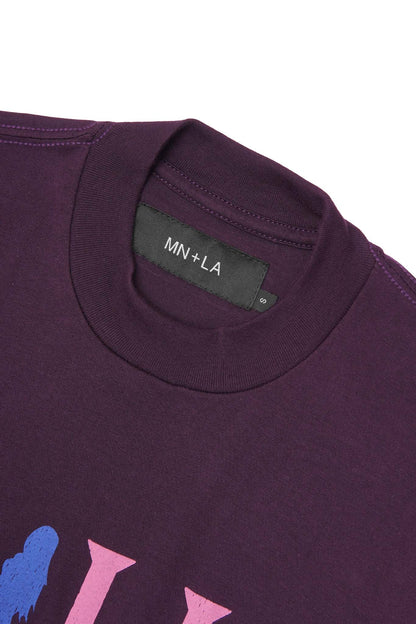 "CALL ME" TEE IN SHADOW PURPLE