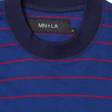 STRIPED LONGSLEEVE TEE IN NAVY/CRIMSON