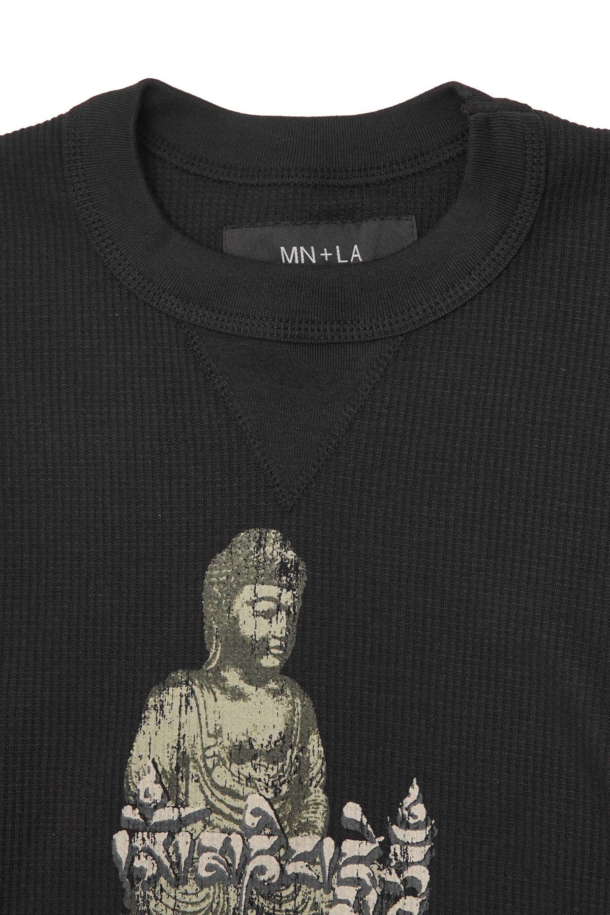 "FORGOTTEN SCRIPT" WAFFLE TEE IN ANTHRACITE
