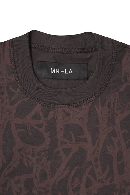 "VINES AND THORNS" BOX TEE IN CHARCOAL GREY