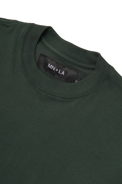 "OUTDOOR EXPLORATION" MULTI LOGO TEE IN HUNTER GREEN