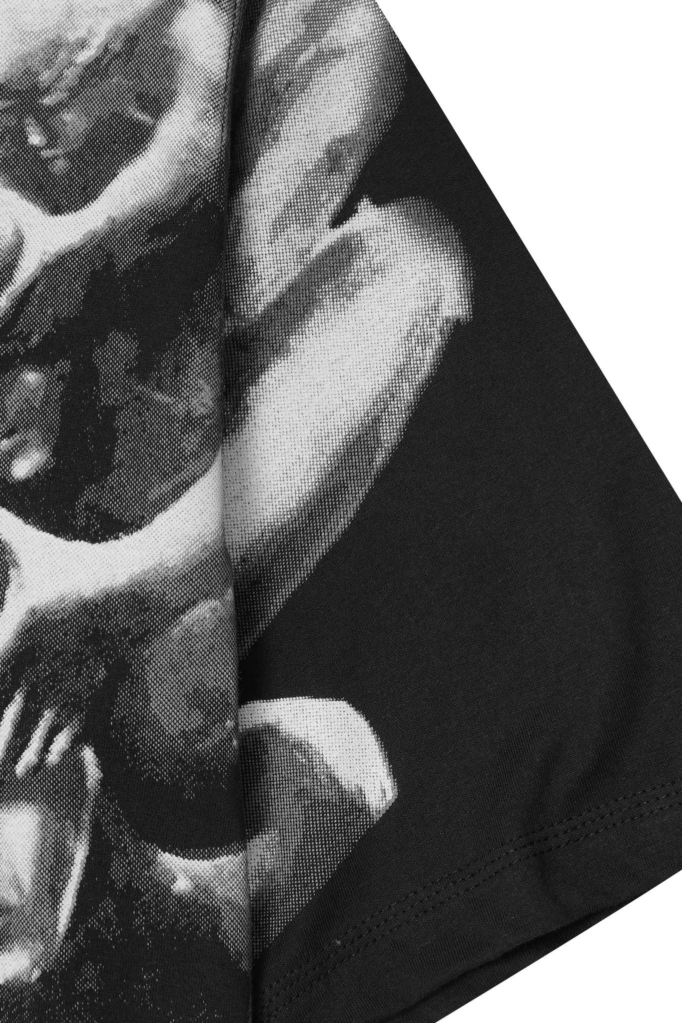 "SEE NO EVIL" TEE IN CAVIAR