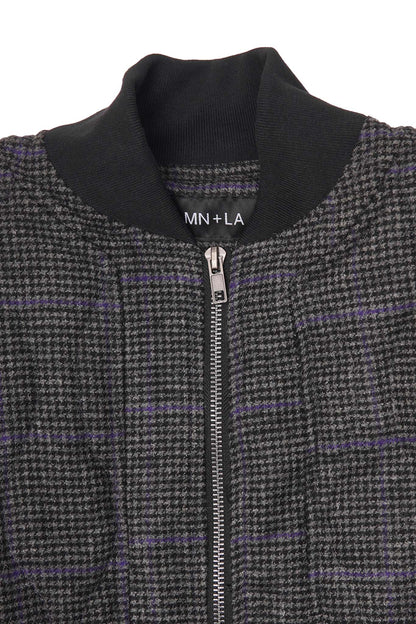 "THAI" BOMBER JACKET IN PIGEON PLAID/SAFFRON