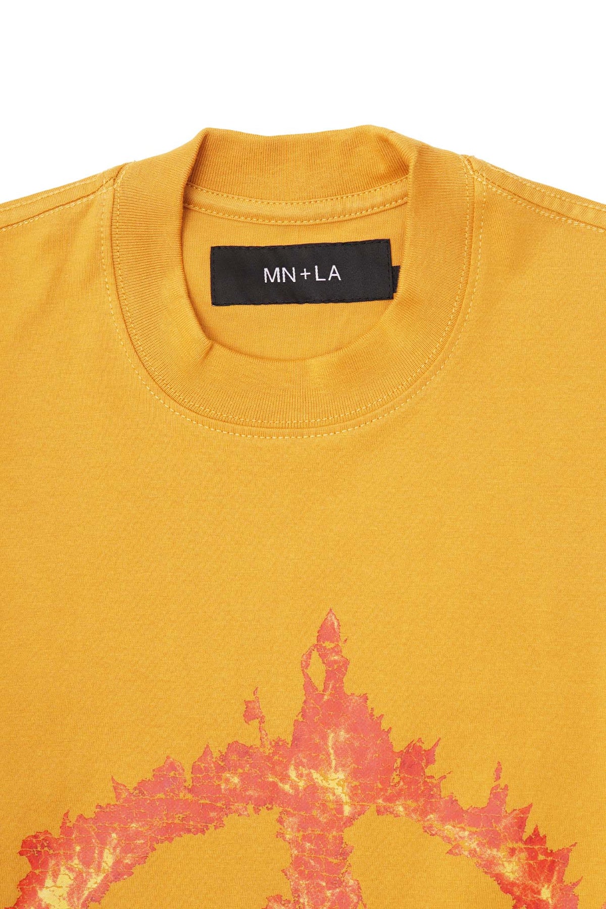 "BURN IN PEACE" TEE IN MUSTARD