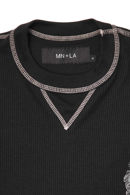 "FCF" WAFFLE TEE IN ANTHRACITE/WHITE