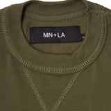 PIQUE MILITIA LONGSLEEVE TEE IN OLIVE