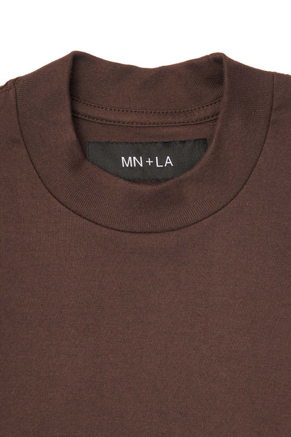 MOCK NECK TEE IN WOOD