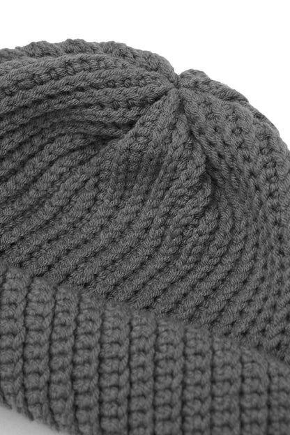 HAND KNIT FISHERMAN BEANIE (STONE)