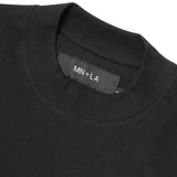 "CROP CIRCLES" MOCK NECK TEE IN CAVIAR/BONE