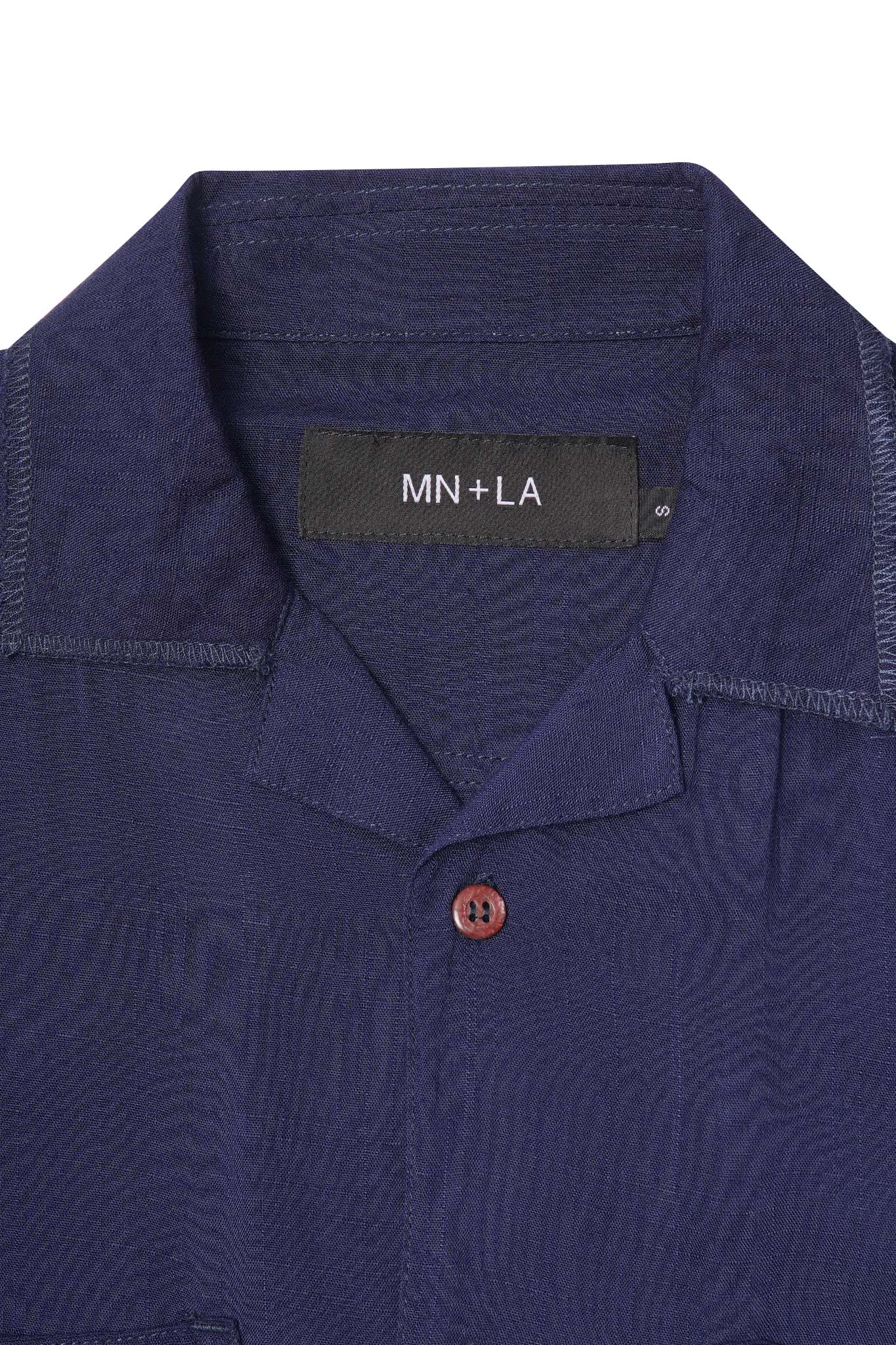 4 POCKET CUBAN SHIRT IN COBALT BLUE