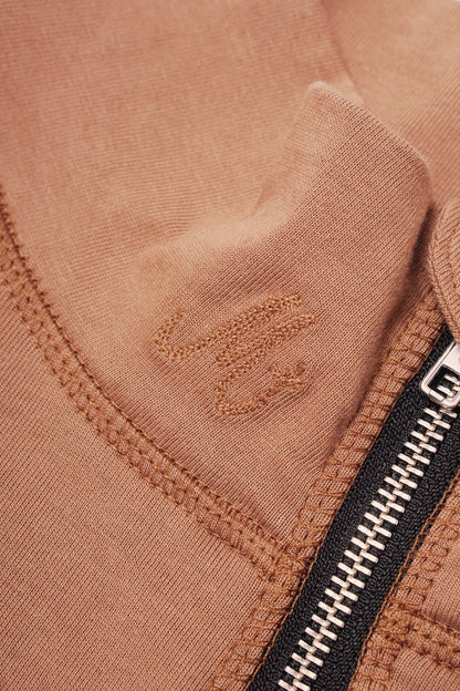M+ QUARTER ZIP L/S TEE V2 IN APRICOT