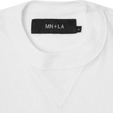 MILITIA MOCK NECK WAFFLE TEE IN WHITE
