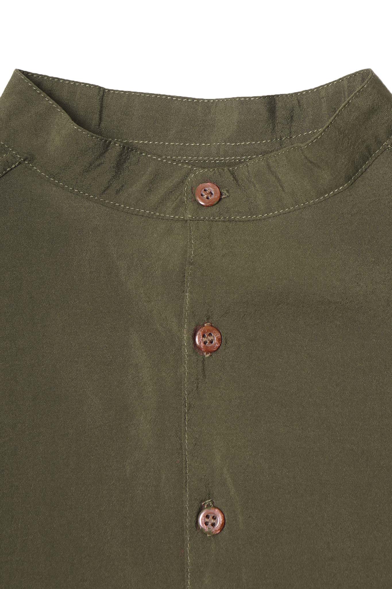 MANDARIN S/S SHIRT IN OLIVE DRAB