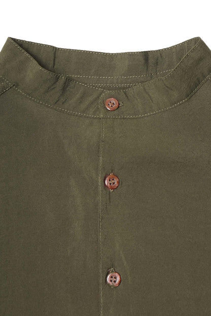 MANDARIN S/S SHIRT IN OLIVE DRAB