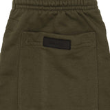 RAW FINISH CROPPED PANTS IN OLIVE