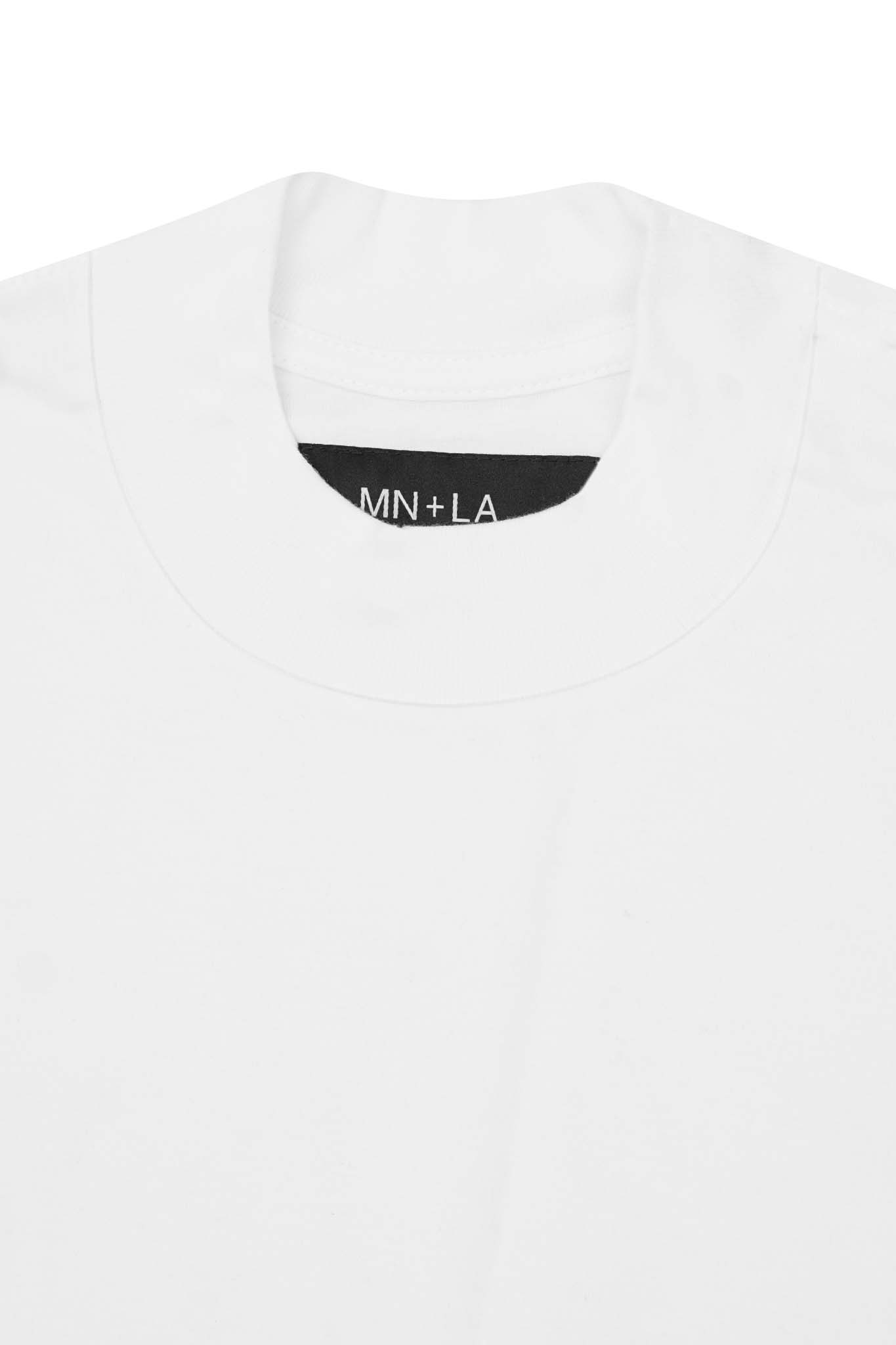 MOCK NECK TEE IN WHITE – MN+LA