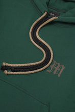 "M'$ SPECKS V2" CUTOFF HOODIE IN HUNTER GREEN