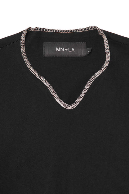 KEY NECK TEE IN ANTHRACITE
