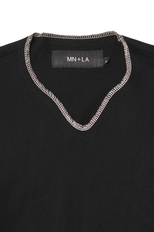 KEY NECK TEE IN ANTHRACITE