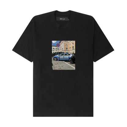 "POLIZIA" TEE IN ANTHRACITE