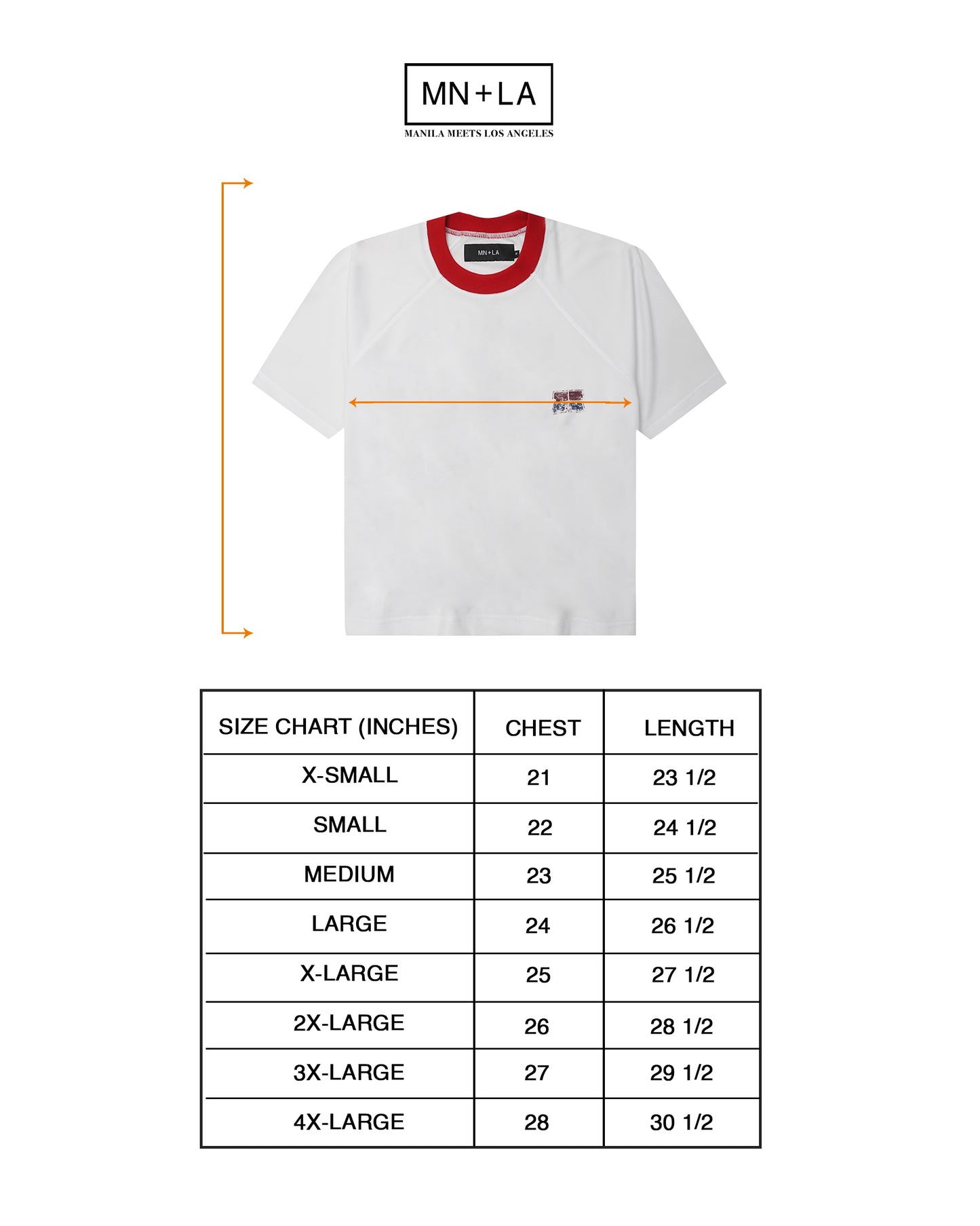 "33" TEE IN CARMINE/NAVY