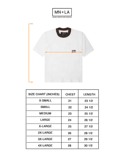 "33" TEE IN WHITE/CHARCOAL GREY