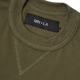 PIQUE MILITIA LONGSLEEVE TEE IN OLIVE