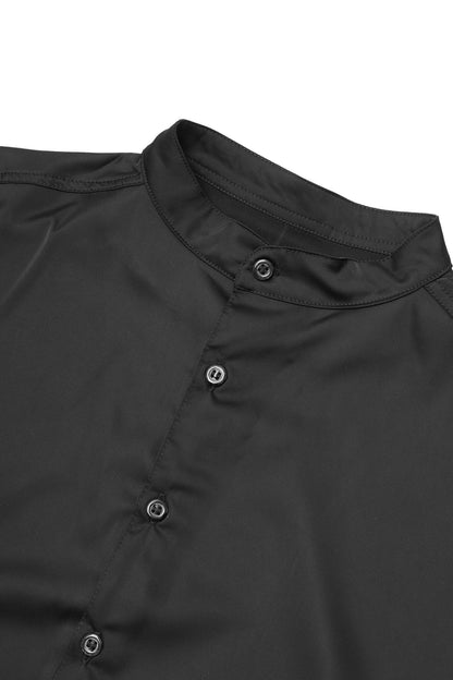 MANDARIN S/S SHIRT IN CAVIAR