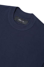 WAFFLE WEAVE MOCK NECK TEE V2 IN NAVY