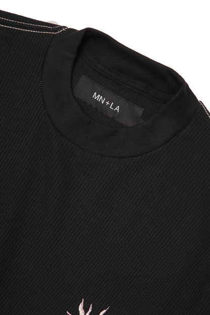 "RADIANCE" WAFFLE TEE IN ANTHRACITE