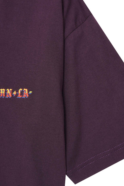 "SCORCH" LOGO TEE IN SHADOW PURPLE