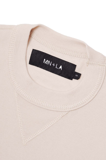 PIQUE MILITIA LONGSLEEVE TEE IN OAT